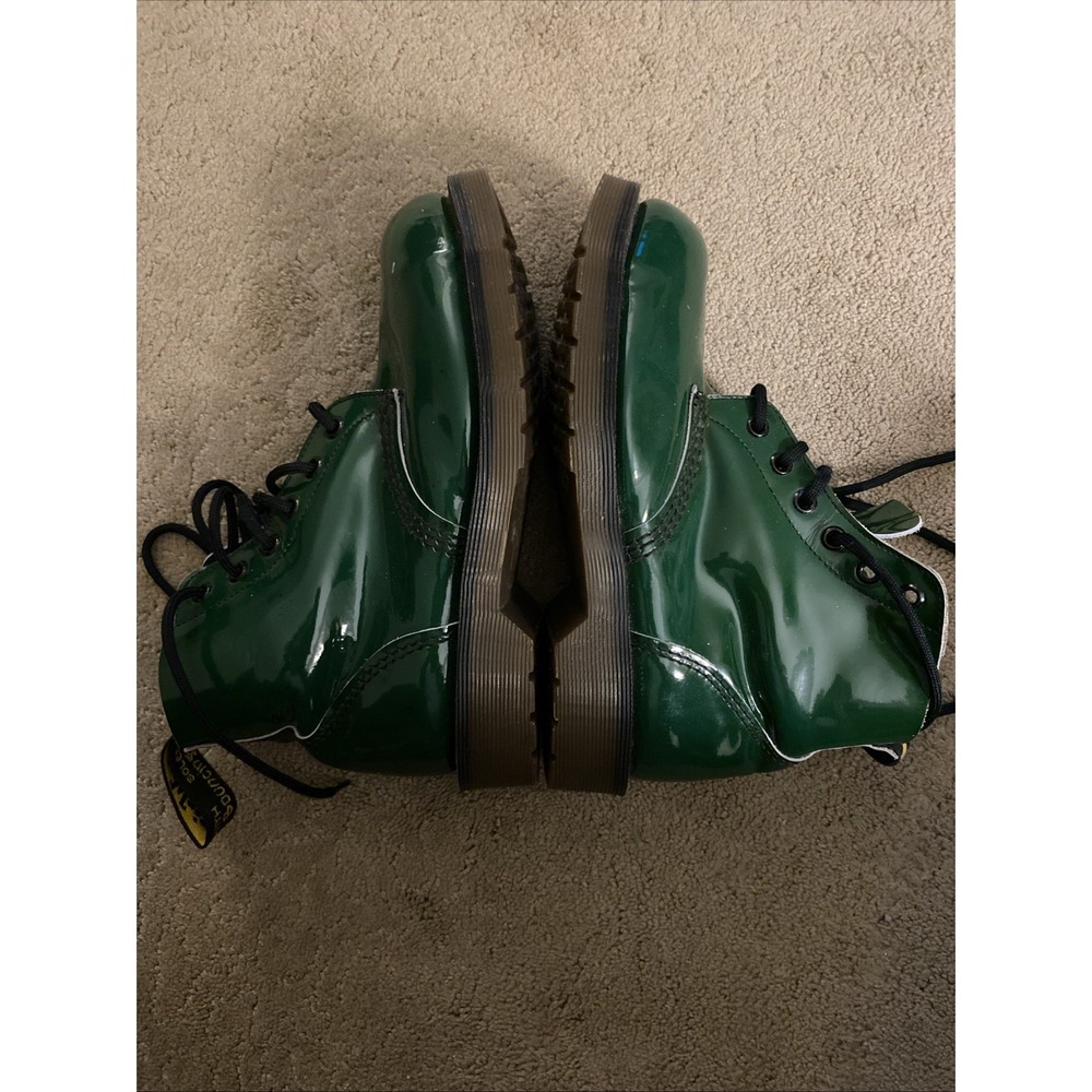 VINTAGE 1990'S SHINY GREEN DR. MARTENS AIRWAIR BOUNCING SOLES SIZE 4 - Picture 13 of 16